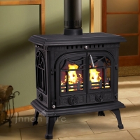 Bronze Handles Indoor Home Heating Log Cabin Fireplace FREE Heat Proof Oven Mit JA010 Traditional Wood Burner Multifuel Stove Heater FoxHunter Sharnwick 7KW Cast Iron Log Burner 
